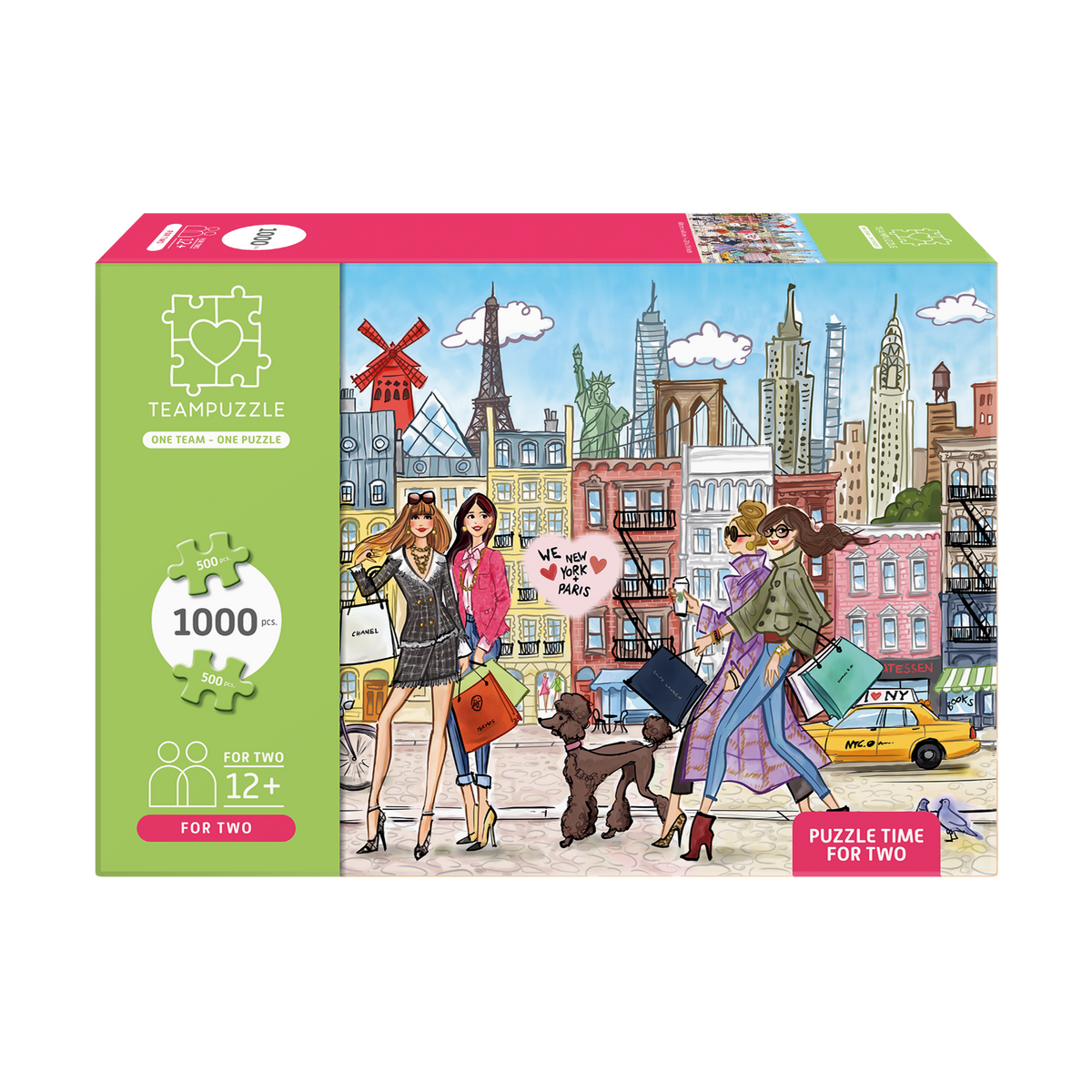 Puzzle Paris x New York| 1000 Teile | Für Zwei