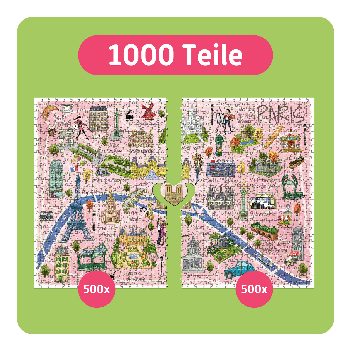 TREFL Puzzle Funny Cities: Süßes Paris 1000 Teile TREFL Puzzle Funny Cities: Süßes Paris 1000 Teile