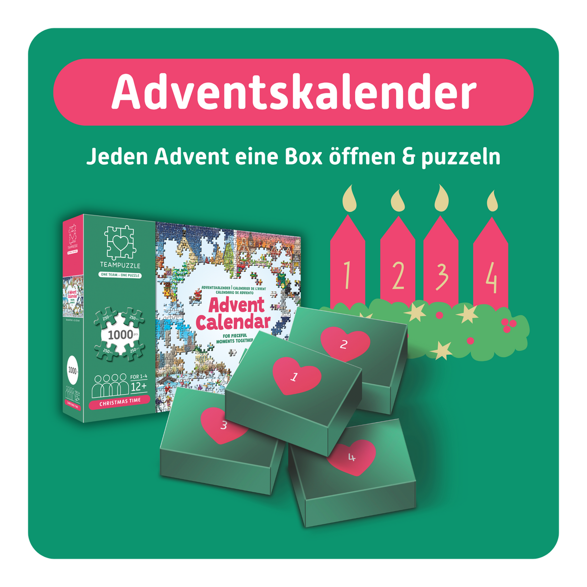Weihnachtsstädte | 1000 Teile | Puzzle-Adventskalender
