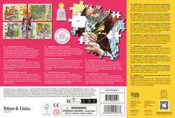 Rückseite des Puzzlekartons mit Beschreibungen, Sicherheitshinweisen und weiteren Informationen