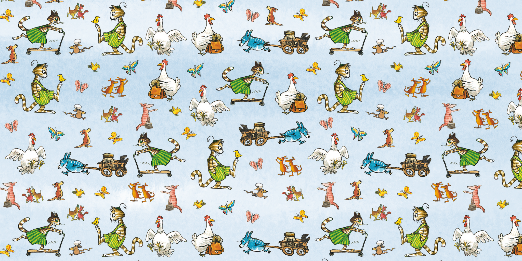 Bannergrafik aus dem Innenkarton vom Motiv "Pettersson und Findus"