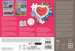 Rückseite des Puzzlekartons mit Beschreibungen, Sicherheitshinweisen und weiteren Informationen