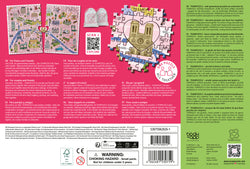 Rückseite des Puzzlekartons mit Beschreibungen, Sicherheitshinweisen und weiteren Informationen